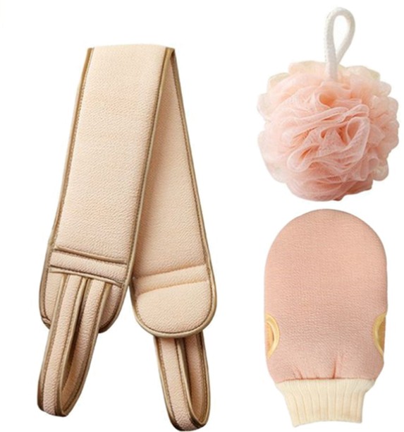 ALANES Body Wash Scrub Sponges Shower Ball Glove Back Scrubber Set Bath Sponge For  Men & Women