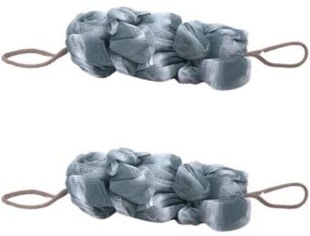 Wobuciko Grey Ombre Mesh Sponge - Set of 2 Bath Sponge For  Men & Women