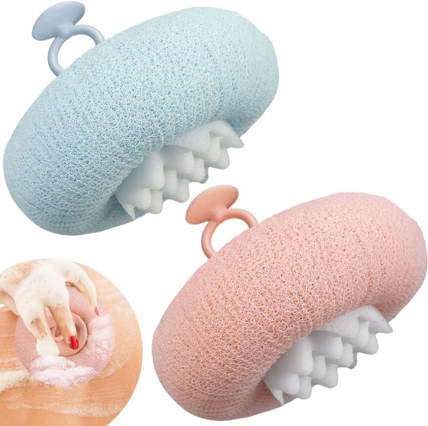 OMGift 2Pcs Upgrade 2-in-1 Sunflower Bath Ball,Super Soft Sunflower Suction Cup Bath Ball，Bath Loofah with Suction Cup, Exfoliating Bath Sponges for Shower Women Men Bath Sponge For  Men & Women, Boys & Girls