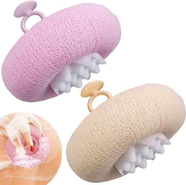 OMGift 2Pcs Upgrade 2-in-1 Sunflower Bath Ball,Super Soft Sunflower Suction Cup Bath Ball，Bath Loofah with Suction Cup, Exfoliating Bath Sponges for Shower Women Men Bath Sponge For  Men & Women, Boys & Girls
