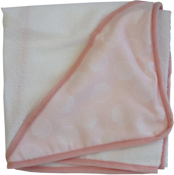 Snuggletime (76 cm x 76 cm) Super Soft Hooded Towel - Pink Shells Cotton Bath Towel