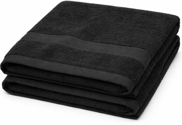 Diamond (87 cm x 150 cm) Bath Sheet Black 2 Pack - 87*150cm Polycotton Bath Sheet Towel Set