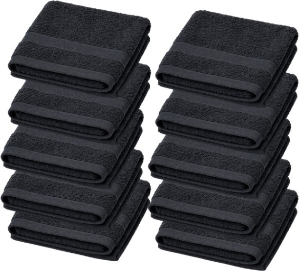Indulgence (30 cm x 30 cm) Face Cloth Top Black 10 Pack - 30*30cm Cotton Face Towel Set