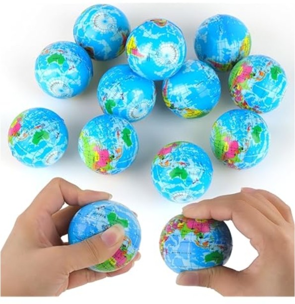Generic 149-3 6.3cm Foam Stress Relief Ball - Earth Bath Toy