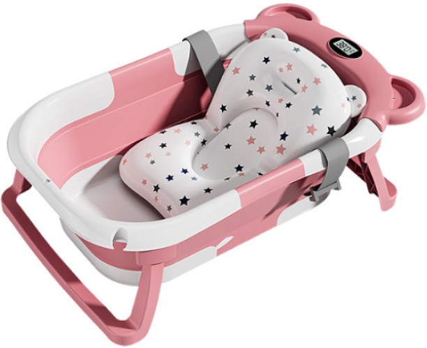 X-HOME Foldable Baby Bathtub Collapsible Portable Instant Temperature Display