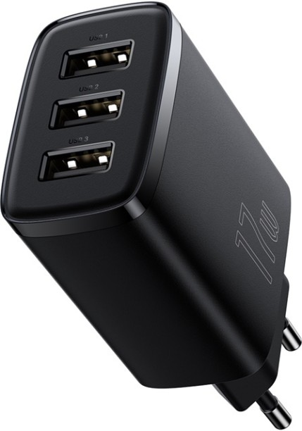 Baseus Compact Fast Charger 3 USB 17W PD 15 A Multiport Mobile Charger