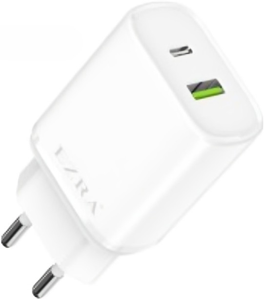 Ezra 2Pcs of USB+TYPE-C Fast Charging Adaptive Charging Multiport Mobile Charger with Detachable Cable