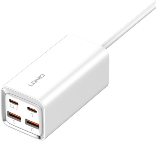 LDNIO 65W Multi-ports Desktop Charging Station Qualcomm 4.0 Multiport Mobile Charger with Detachable Cable
