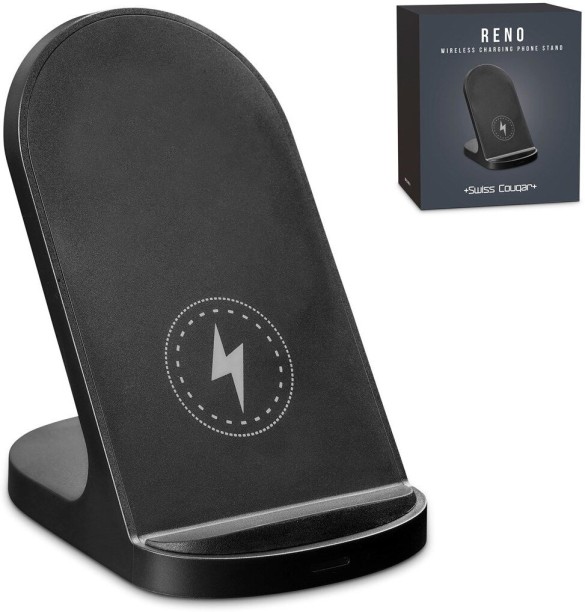 Swiss Cougar Reno Wireless Charging Phone Stand-BL 2 A Mobile Charger with Detachable Cable