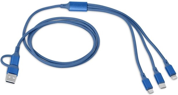 Serendipio Lancashire Fast Charge Multi-Cable, Blue - 2 Pack 3 A Multiport Mobile Charger