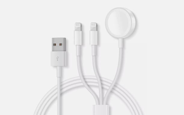 CHARGER 3 in 1 Charger Cable for Watch/iPhone/ Wireless Watch Charger Adaptive Charging 5.4 A Mobile Charger