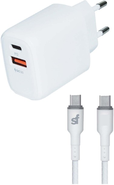 Superfly Pd Wall Charger With Type C Cable Wht Adaptive Charging Multiport Mobile Charger