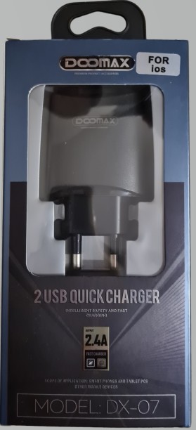 Doomax Charger house Doomax 2xUSB 2.4a- IOS DX07/08 Mobile Charger with Detachable Cable