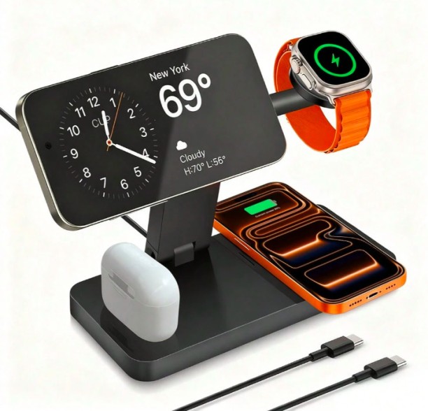 4 IN 1 Charging Station T3 Mobile Charger with Detachable Cable