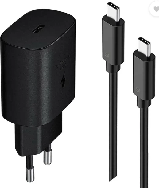 Ace 25W PD Adapter USB-C to USB-C Cable (3A) PD 3 A Mobile Charger with Detachable Cable