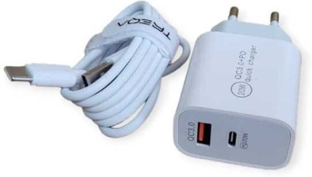 Treqa CH-633 1.67 A Multiport Mobile Charger with Detachable Cable