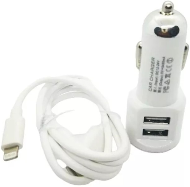Super E S309 18W Lightning Dual Port USB Car Charger Quick Charge 5 A Multiport Mobile Charger with Detachable Cable