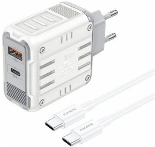 FONENG 65W GaN Wall Fast Charger Adapter PPS/QC3/-USBC GaN 3 A Mobile Charger with Detachable Cable