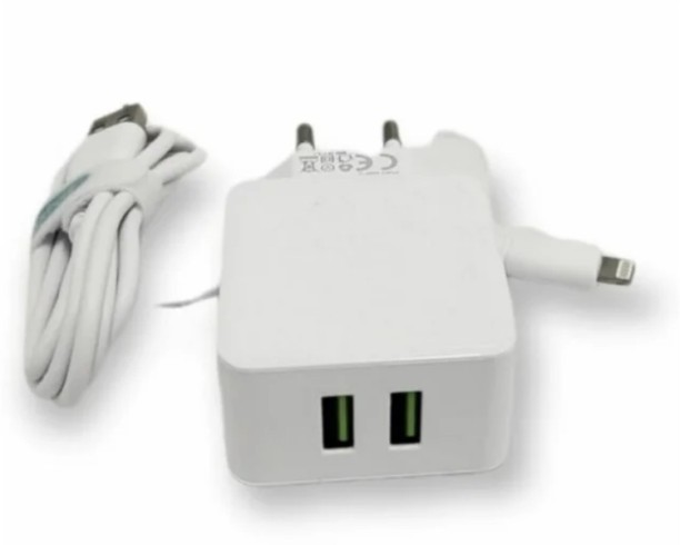 Nihl 2 Port Charger Adaptive Charging 1.6 A Multiport Mobile Charger with Detachable Cable