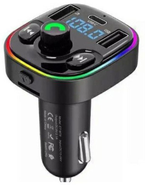 Earldom Bluetooth FM Modulator Cigarette Quick Charge 3.1 A Multiport Mobile Charger