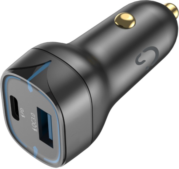 WINX POWER Fast 52W Car Charger Qualcomm 3.0 4.5 A Multiport Mobile Charger with Detachable Cable