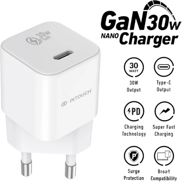 Intouch 30W GaN PD | Super Charge Supercharge 3.1 A Mobile Charger