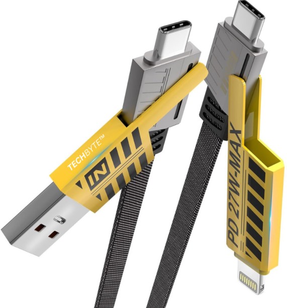 PO 27W-MAX PO27W-MAX Supercharge 3 A Multiport Mobile Charger with Detachable Cable