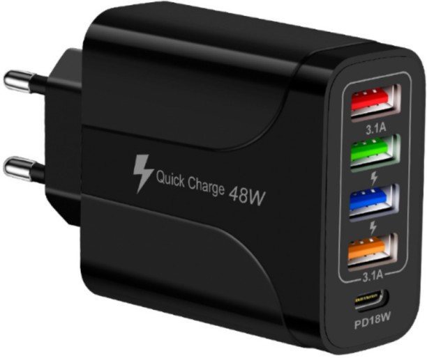Quick charge 48W MAK7137337 Adaptive Charging 2.4 A Multiport Mobile Charger with Detachable Cable
