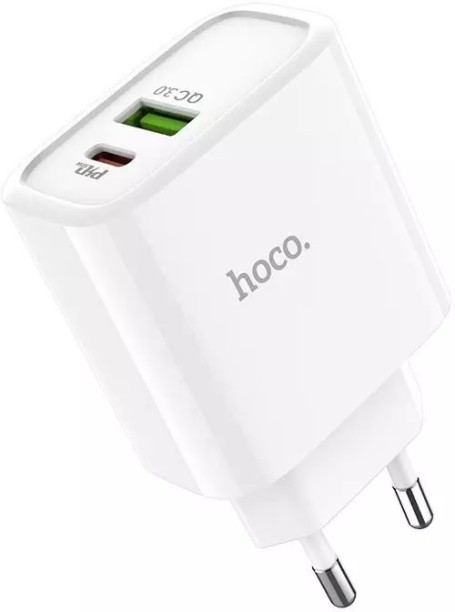 Hoco Dual-Port C57A PD QC3.0 20w Fast Charger PD 3.1 A Multiport Mobile Charger with Detachable Cable