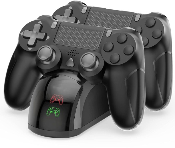 RAR PS4 Controller Dual Charging Station, USB Ports, LED Indicator, PS4 Fast Charging, Black Quick Charge 3 A Multiport Toys Charger with Detachable Cable