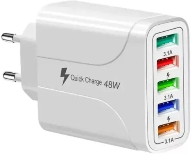 Lylala LY-03 Five Port USB Smart Wall Charger 48W Quick Charge Multiport Mobile Charger with Detachable Cable