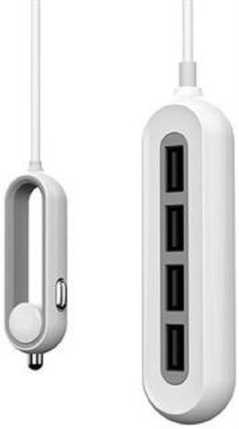 Whizzy BE0132WHT Adaptive Charging 2.4 A Multiport E-car Charger with Detachable Cable