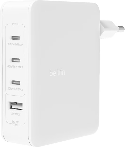 Belkin BoostCharge GaN 3.4 A Multiport Tablet Charger with Detachable Cable