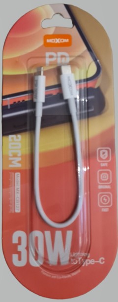 Moxom Cable - IOS to Type C 30wPD MX-CB127 Mobile Charger with Detachable Cable