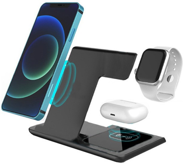 Fariedl Three-in-one wireless charger, foldable phone holder for mobile phones and watches Quick Charge Smartwatch Charger with Detachable Cable