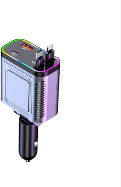 fantasy town Car Charger,Starry Sky Light Car Charger 120W Mobile Super Fast Charging Expansion Cable One to Four Car USB Cigarette Lighter Port Charger Multiport Smartwatch Charger with Detachable Cable