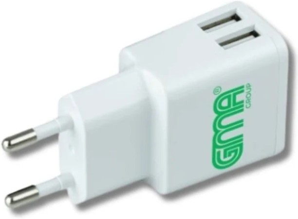 GMA Dual USB Charger 2.4A White 2.4 A Multiport Mobile Charger