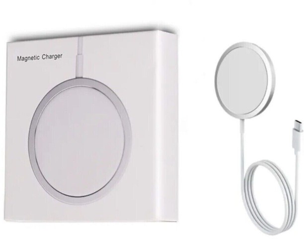 Nextek Magnetic Wireless Charger with USB-C – Fast Charging for iPhone & Qi-Enabled Devices PD 2 A Mobile Charger with Detachable Cable