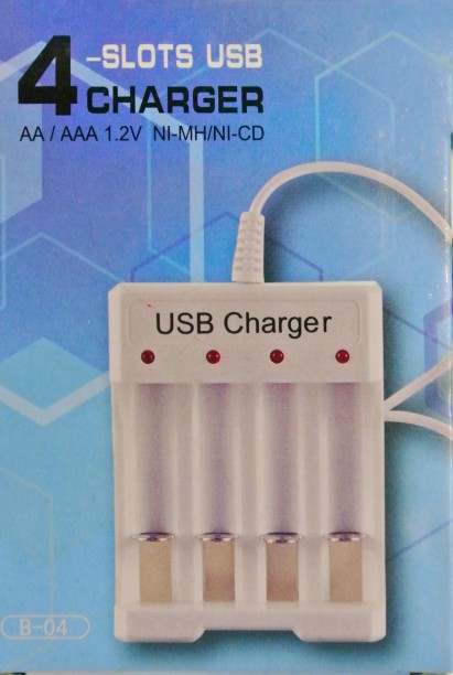 Alphacell Charger Ni-Mh/Cd, USB, 4xAA/AAB-04 Toys Charger