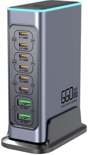 Tradekite TK-F8L-660W-GaN GaN 15 A Multiport Mobile Charger with Detachable Cable