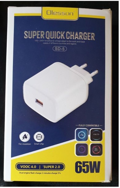 Olesson OS-65 Quick Charge 1.5 A Mobile Charger with Detachable Cable