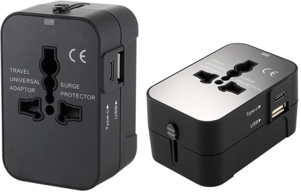 Finevr Travel Adapter USB C Qualcomm 3.0 3 A Multiport Mobile Charger with Detachable Cable