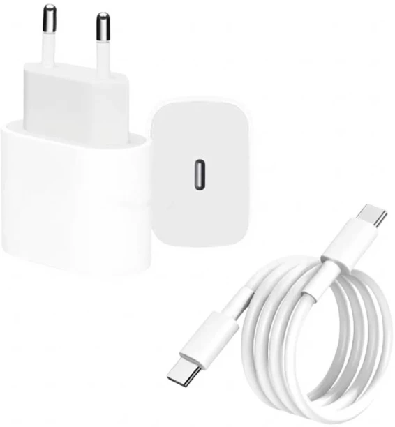 HGS 20W USB-C to USB-C Power Adapter and Cable Set - Fast PD Charger, iPad, and Android Mobile Charger with Detachable Cable