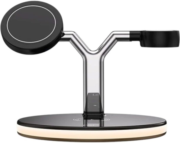 PrimePickSA 3-in-1 Magnetic Wireless Charging Station – Fast 15W MagSafe Compatible Charger Dock for iPhone, Watch & Earbuds, Night Light Adaptive Charging 3 A Mobile Charger with Detachable Cable