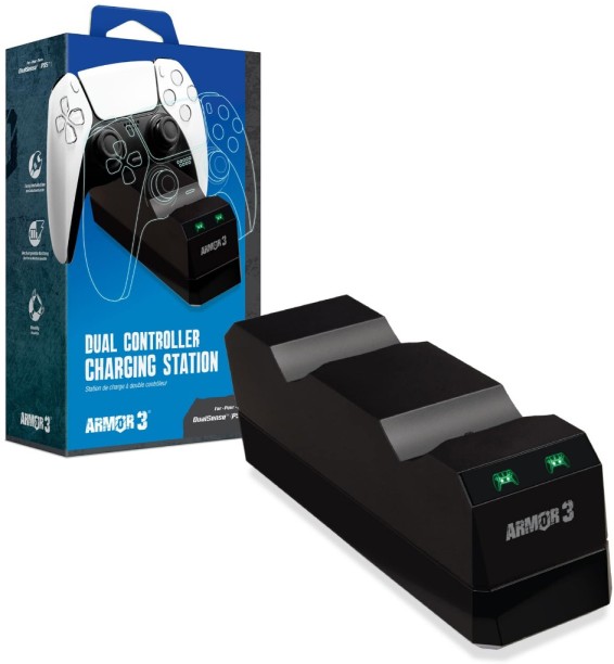 Armor3 Dual Controller Charging Station for PS5 1 A Gaming Charger with Detachable Cable