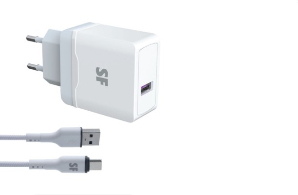 Superfly Ultra Fast 18w Wall Charger Adaptive Charging 3 A Mobile Charger with Detachable Cable