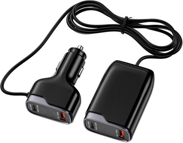 Astrum PD102W Dual USB Car with 1.8m Extention - Pro Go PD100 PD 1.5 A Multiport Mobile Charger with Detachable Cable