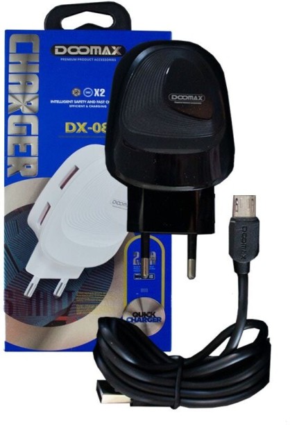 Doomax Charger house Doomax 2xUSB 2.4a- Micro DX07/08 Mobile Charger with Detachable Cable