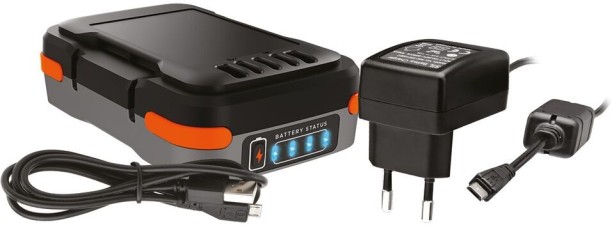 Black and Decker BDCB12B-XJ |12V USB Charging 1.5Ah Li-Ion Battery Adaptive Charging 1.5 A Power Drill Tool Charger with Detachable Cable