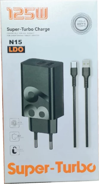 Super-Turbo LDO-N15 Supercharge Multiport Mobile Charger with Detachable Cable